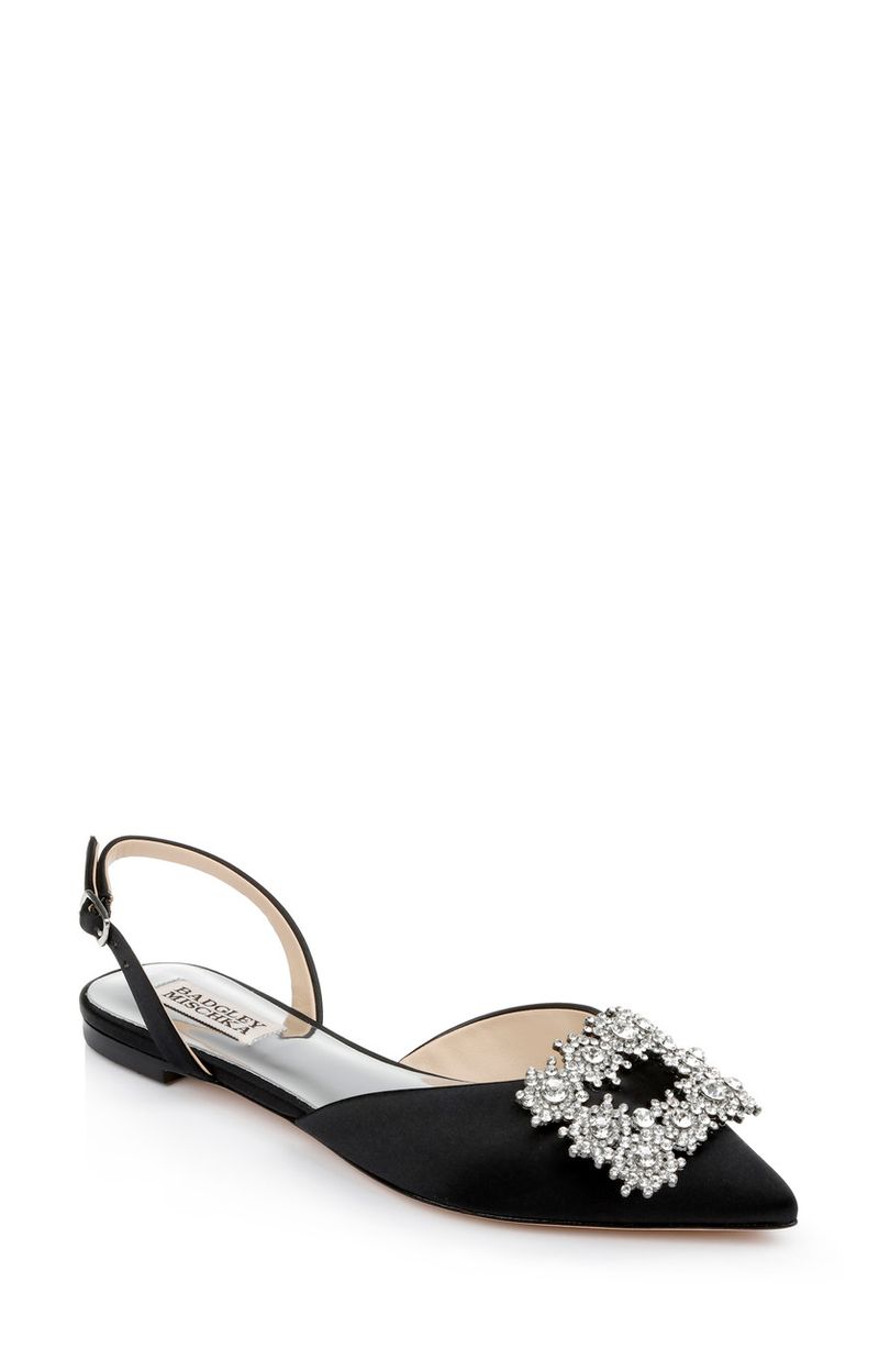 Badgley Mischka Collection Saga Embellished Slingback Flats