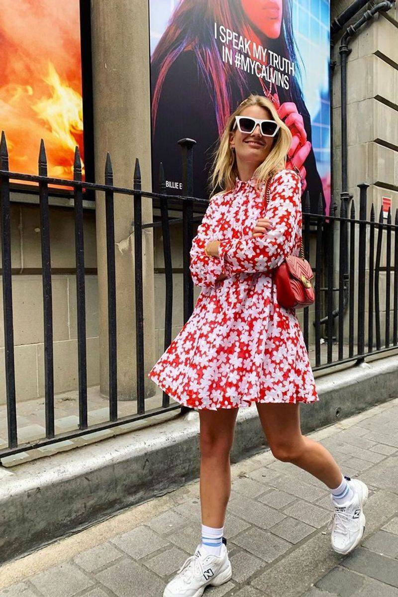 With a Mini Dress and Statement Socks