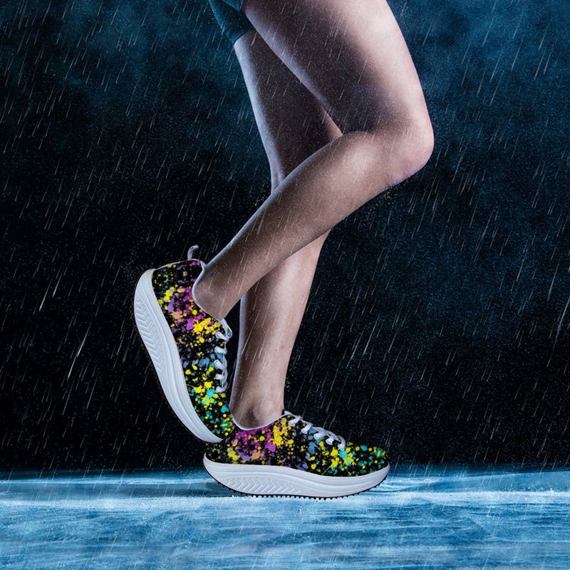Loud Neon Dad Sneakers with Excessive Logos