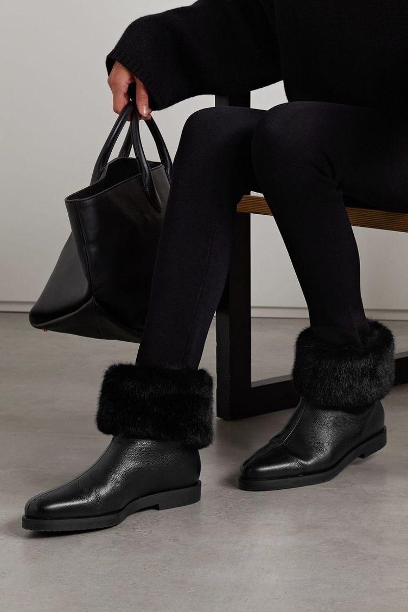 Mid-Heeled Ankle Boots with Rubber Soles