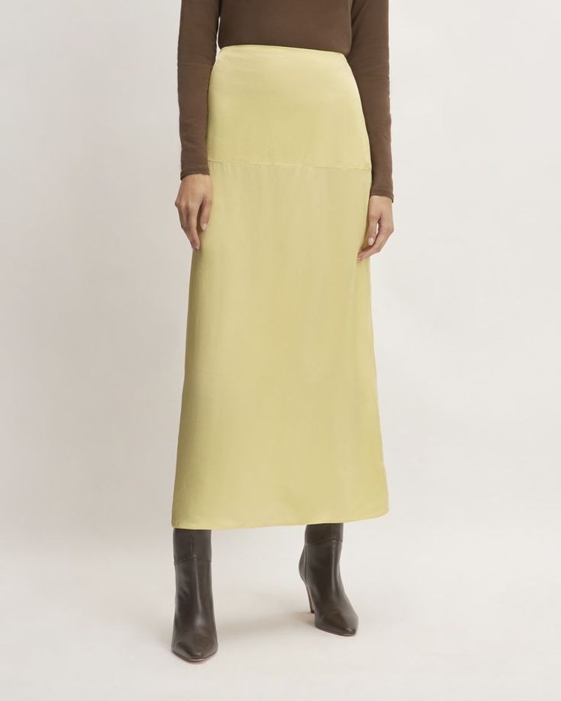 Everlane The Satin Midi Skirt