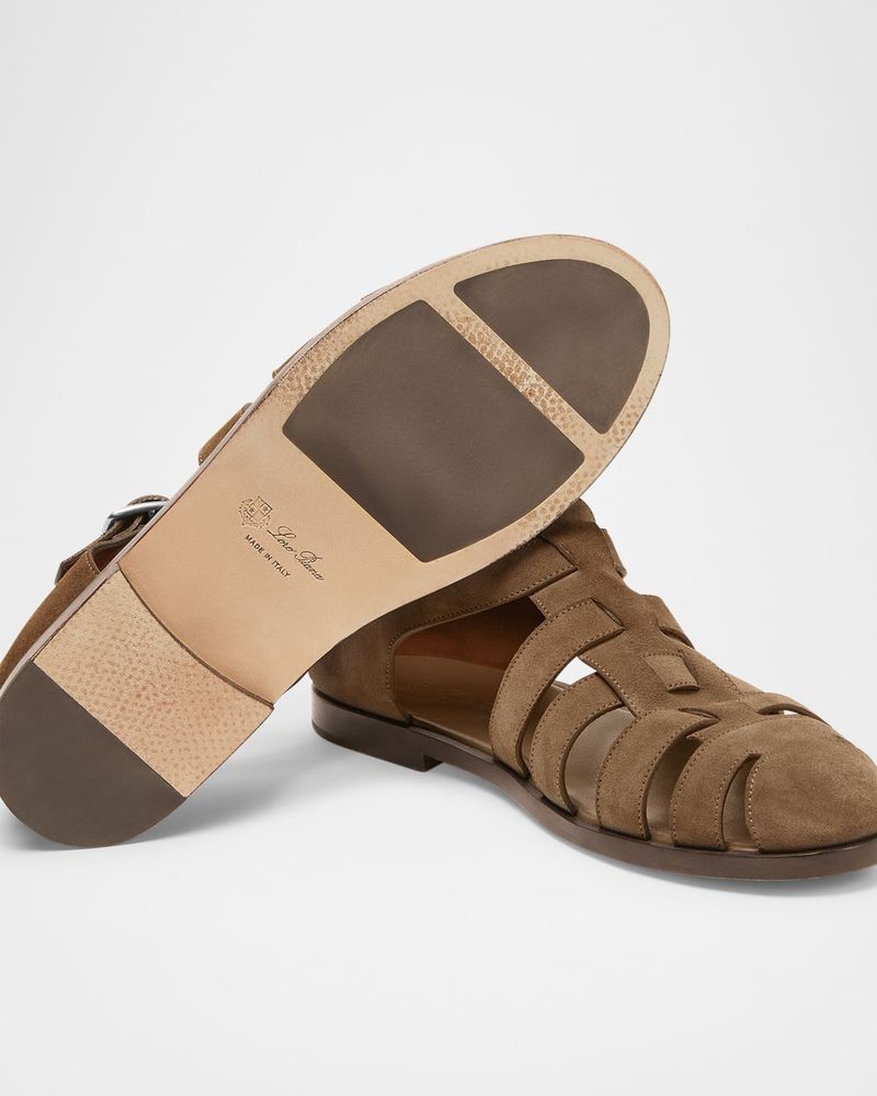 Loro Piana Maxime Walk Suede Sandals