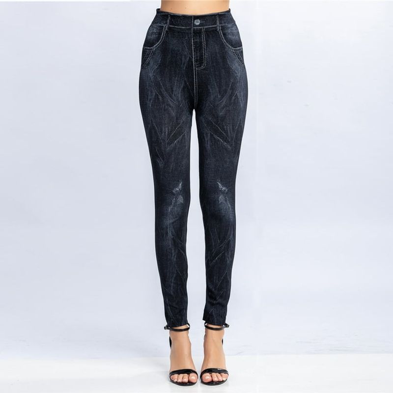 Jeggings with Faux Pockets