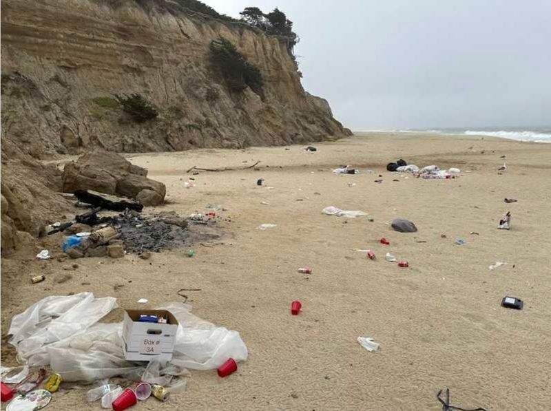 Leaving trash or belongings behind