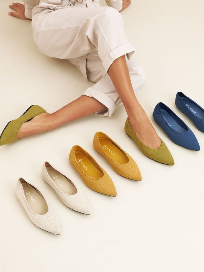 Stretchy Knit Flats or Slip-Ons (e.g., Rothy’s, Vivaia)